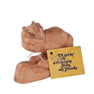 Vintage Clay Skunk Figurine With Tag By Kersten Bros Co *FLAWS*